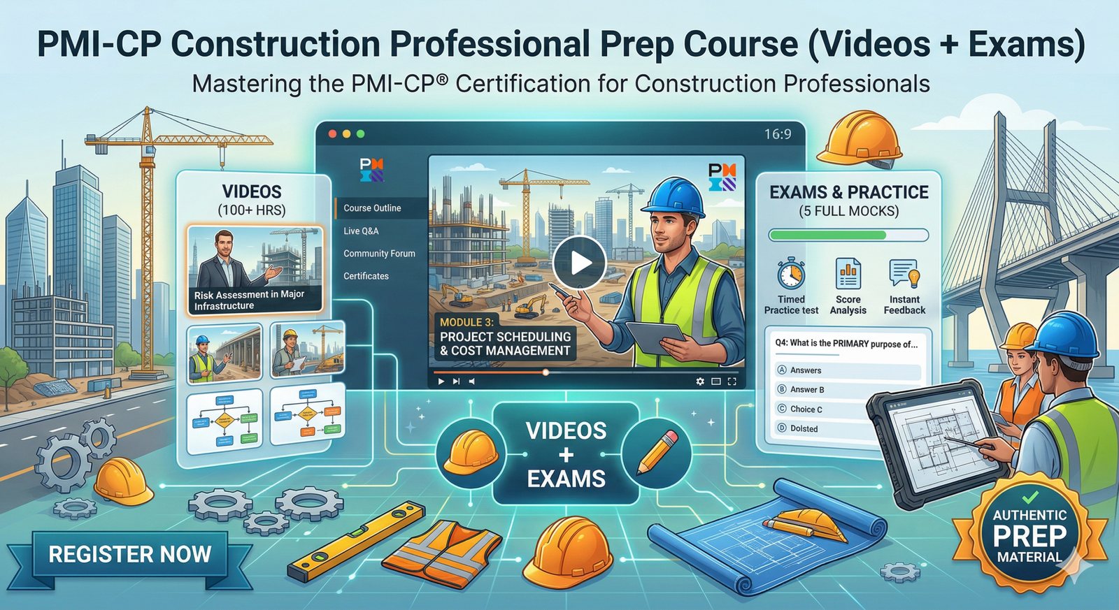 PMI-CP Construction Professional Prep Course (Videos + Exams)